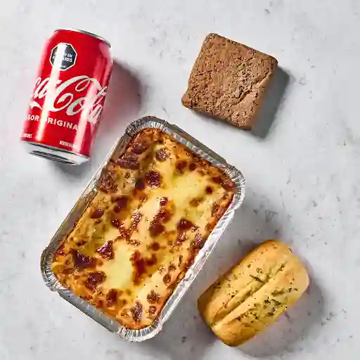 Combo Lasagna, Bebida & Brownie