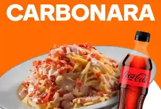 Lunch Spaghetti Carbonara + Coca-cola