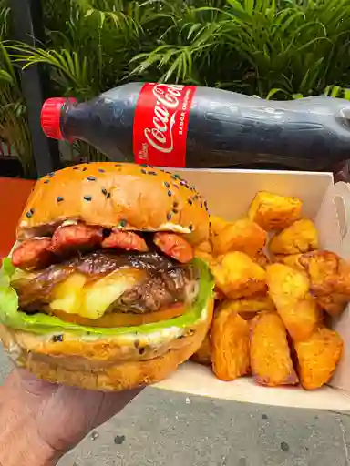 Combo Burger Monster  +papas+bebida