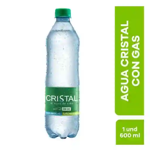 Agua Cristal Con Gas 600 Ml 