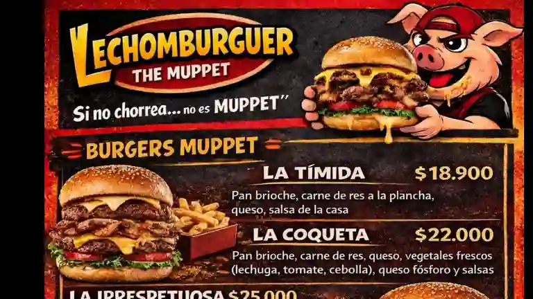 Lechonburger " The Muppets" a Domicilio Lechonburger " The Muppets"