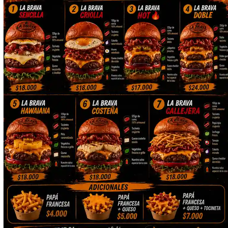 la Brava Hamburguesas a Domicilio la Brava Hamburguesas